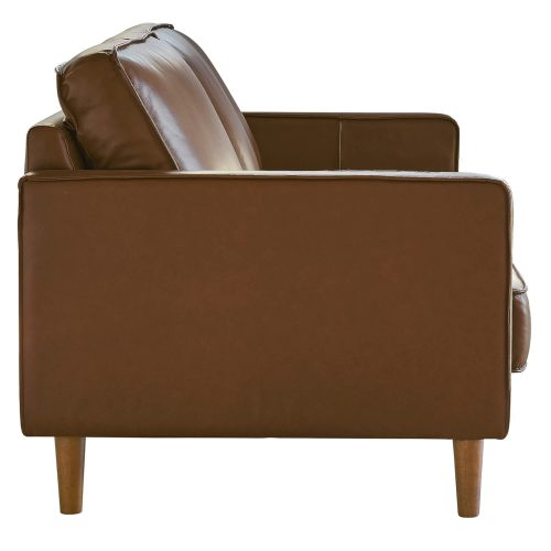 Midcentury Leather Sofa in chestnut-side view-SU-PR15070-86-300E