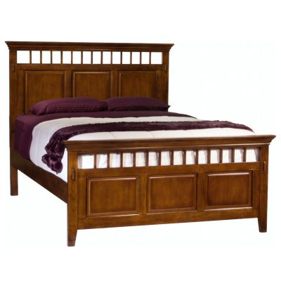 Tremont Bedroom Collection - Queen-size bed frame - angle view with mattress and boxspring- SS-TR900-Q-BED