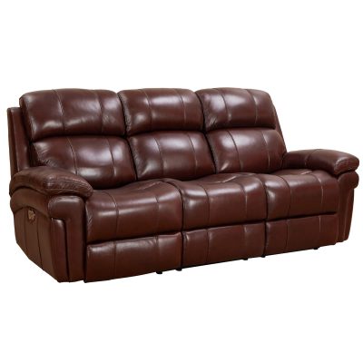 Luxe Leather Collection Reclining Sofa in Brown- Three-quarter view-SU-9102-88-1394-58