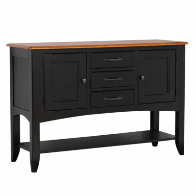 Black Cherry Selections Collection-Sideboard in Black and Cherry-Angle view-DLU-1122-SB-BCH