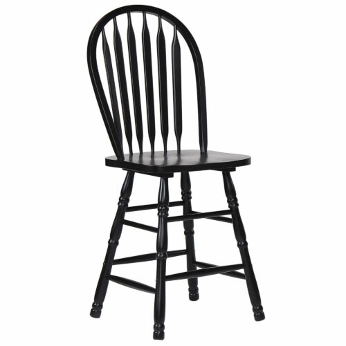 Black Cherry Collection - Arrowback stools in antique black - Angle view-DLU-B824-AB-2