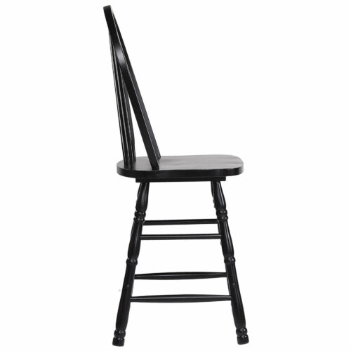 Black Cherry Collection - Arrowback stools in antique black - Side view-DLU-B824-AB-2