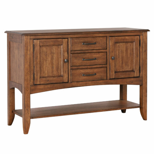 Brook Collection-Sideboard in Amish Brown finish-Angle view-DLU-1122-SB-AM