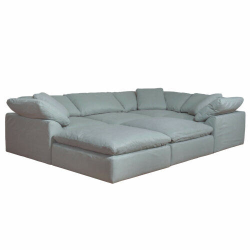 Cloud Puff Collection - Six Piece Sofa Sectional Pit in Light Blue 391043-SU-1458-43-3C-1A-2O