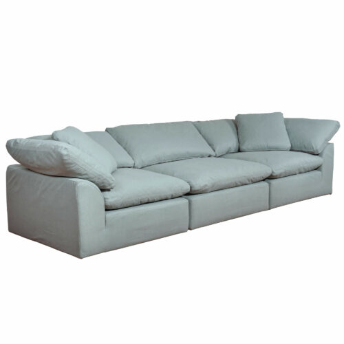 Cloud Puff Collection - Three Piece Sofa Sectional in Light Blue 391043-SU-1458-43-2C-1A