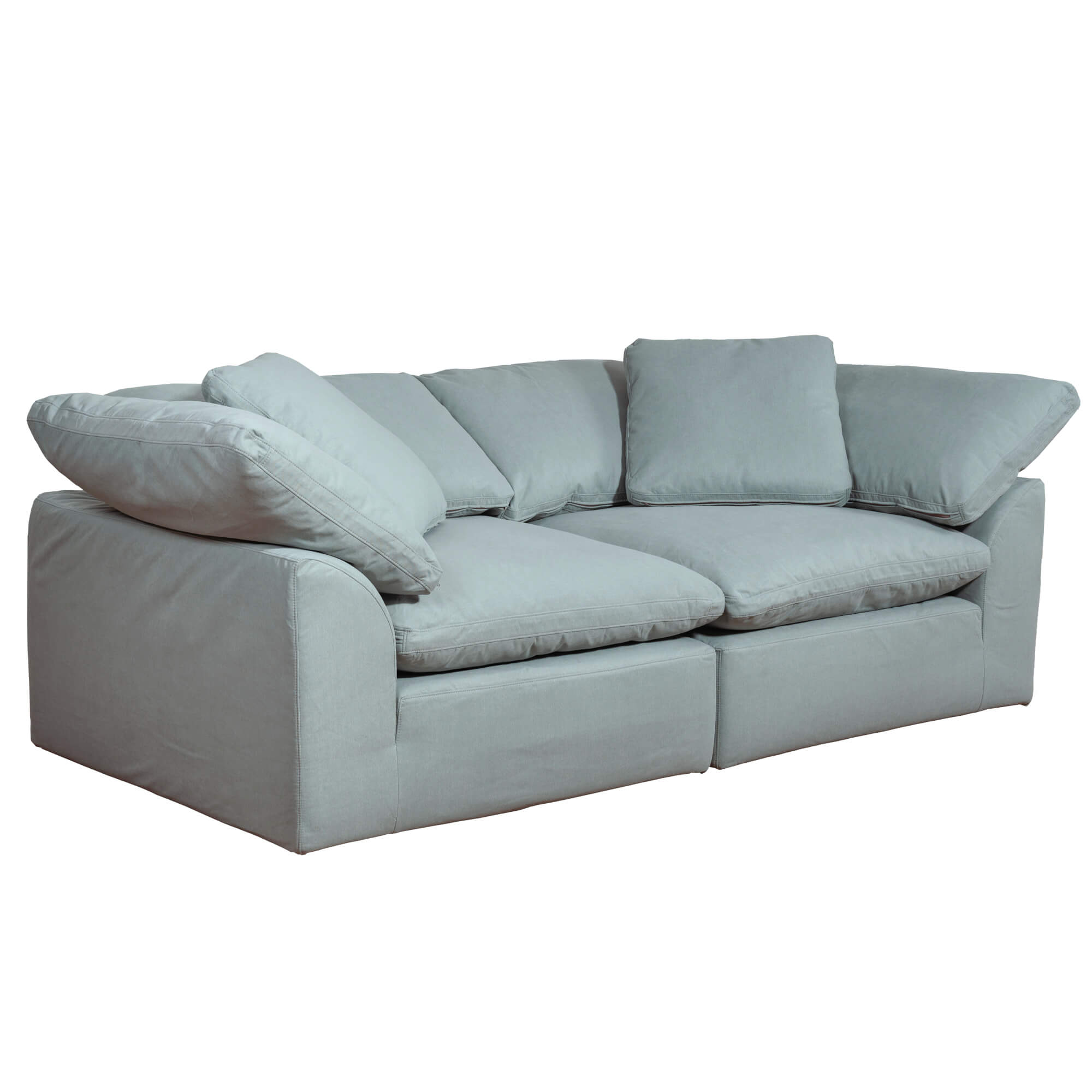 Cloud Puff Collection - Two Piece Sofa Sectional in Light Blue 391043-Angle view-SU-1458-43-2C