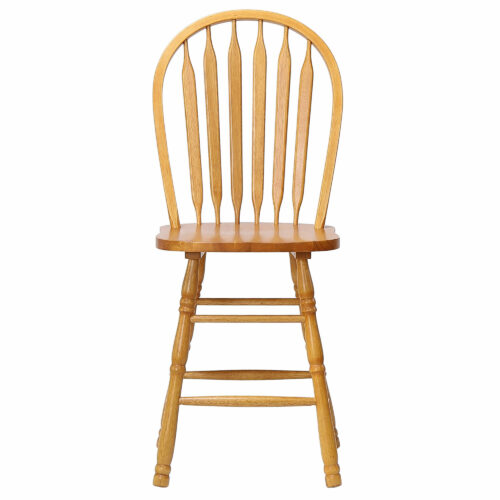 Oak Collection - Arrowback stools in light oak - Front view-DLU-B824-LO-2