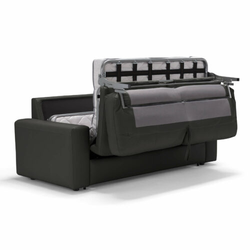 Divine Sleeper Sofa - Angle view in Dark Gray - Mattress folding out-SU-D329-371L09-79