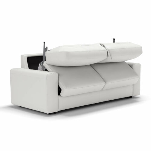 Divine Sleeper Sofa - Angle view in White - Seating lifted-SU-D329-371L09-74