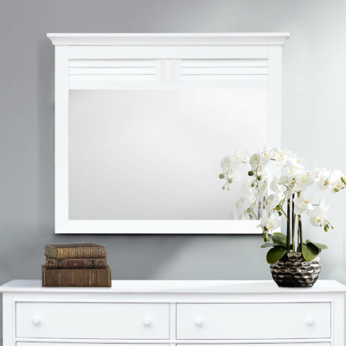 White Shutter Bedroom Collection - Mirror - Mounted above dresser-CF-1134-0150