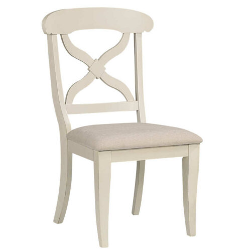 Andrews Dining - Upholstered dining chair finished in antique white, angle view-DLU-ADW-C12-AW-2