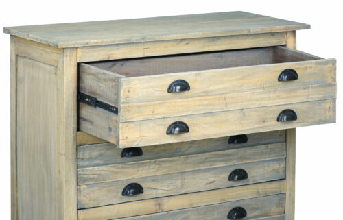 Cottage Collection- 3 Drawer chest, angle view with drawer open-CC-CHE150S-DW