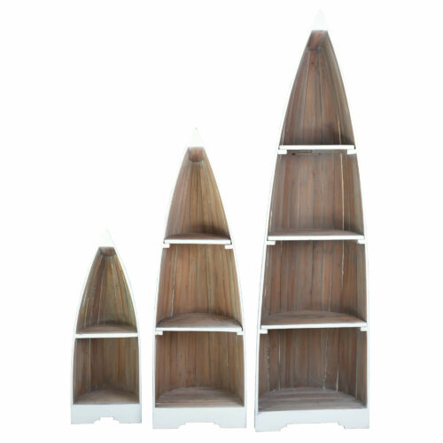 Cottage Collection- 3 Piece Boat Shelves finished in whitewash and driftwood, front view-CC-CAB1920TLD-WWDW