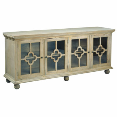 Cottage Collection- 4 Door Sideboard in driftwood, angle view-CC-CAB1781S-DW