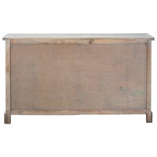 Cottage Collection- Credenza in driftwood, back view-CC-CAB1706S-DW