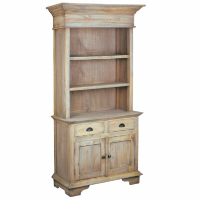 Cottage Collection- Hutch in Driftwood, angle view-CC-CAB175S-DW