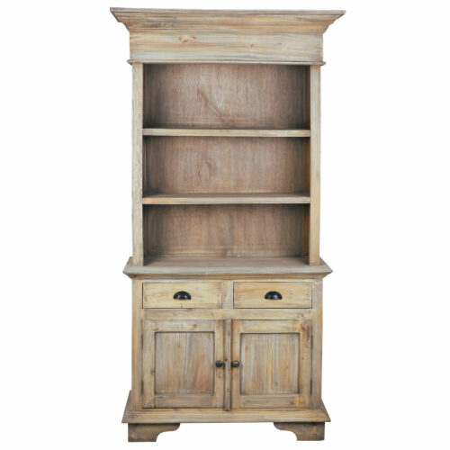 Cottage Collection- Hutch in Driftwood, front view-CC-CAB175S-DW