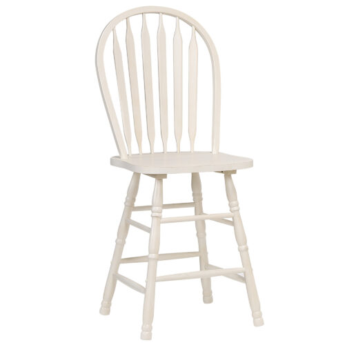 Andrews Collection- Arrowback Counter Stools in all Antique White, angle view-DLU-ADW-B824-AW-2