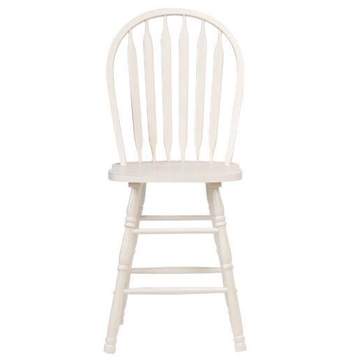 Andrews Collection- Arrowback Counter Stools in all Antique White, front view-DLU-ADW-B824-AW-2