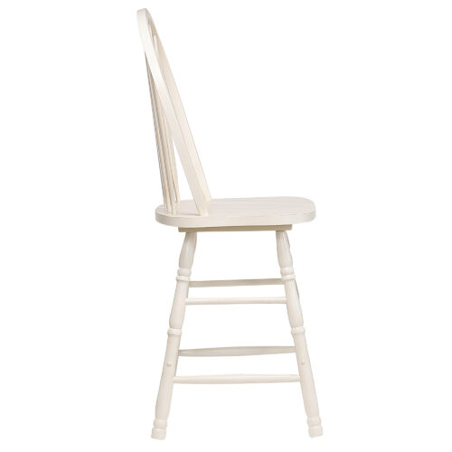 Andrews Collection- Arrowback Counter Stools in all Antique White, side view-DLU-ADW-B824-AW-2