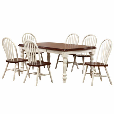 Andrews Collection- Rectangular Extension table with six arrowback chairs-DLU-SLT4272-820-AW7PC