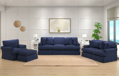 Horizon Collection- Sofa, Loveseat, Chair, Ottoman in living room, Navy Blue-SU-1176