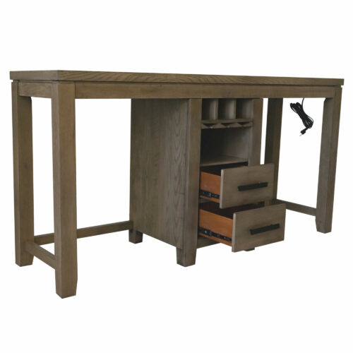 Saunders Collection- Bar table, angle view with drawers open-ED-D18620TCB