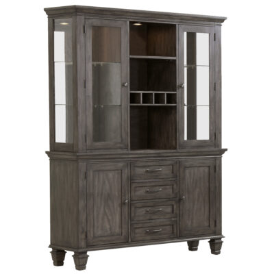 Shades of Gray - Buffet and hutch, angle view-DLU-EL-BH