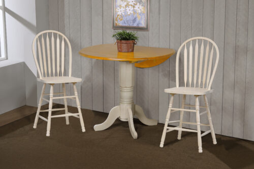 White Oak-Oakley Cafe Dining Set in room setting-DLU-AWLO4242CB-B824-3P